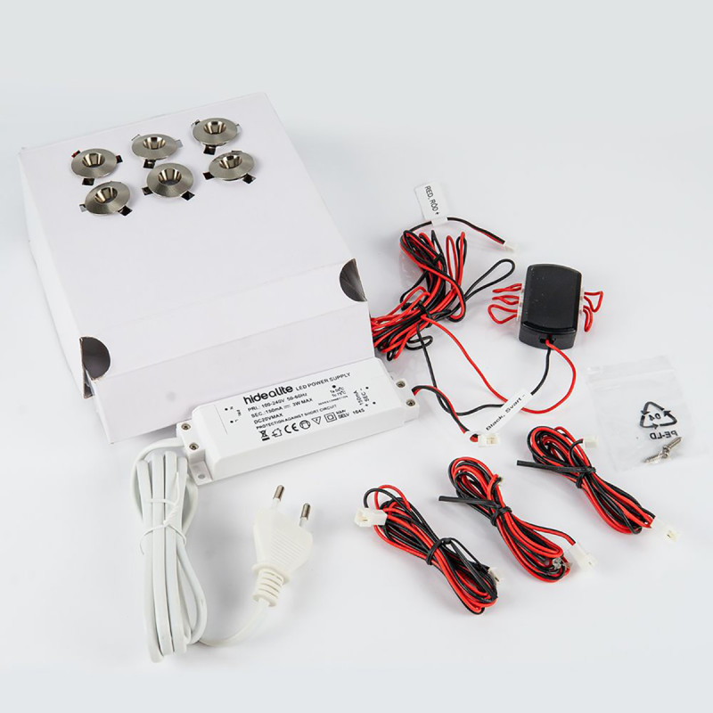 Bastubelysning HIDEALITE, 6 st.