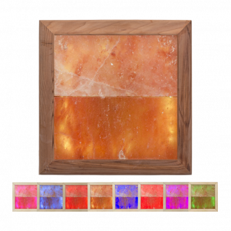 Himalayasaltlampa LED RGB, cederträ