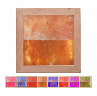 Himalayasaltlampa LED RGB, svart alträ
