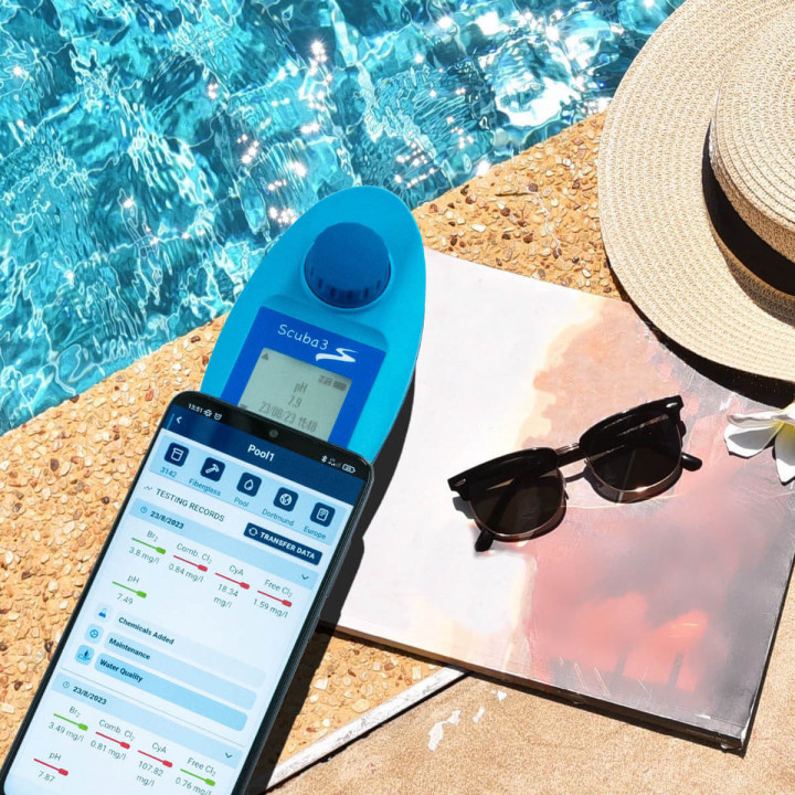 Smart elektronisk pooltestare Scuba3s