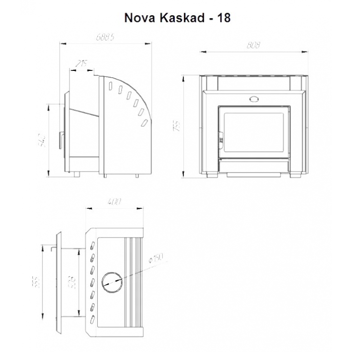 Vedeldad bastuugn - NOVA KASKAD 18