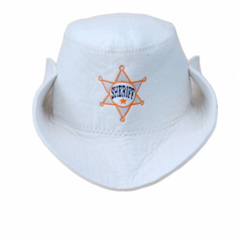 Bastuhatt - Sheriff, vit