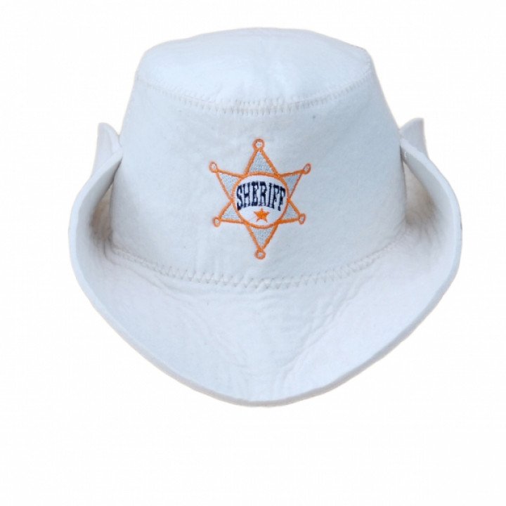 Bastuhatt - Sheriff, vit