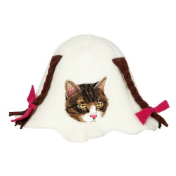 Bastuhatt - Kitty med flätor  Bastuhatt - Kitty med flätor
