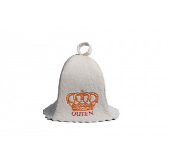Bastuhatt - QUEEN, vit