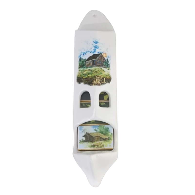 Keramisk tändsticksaskhållare med 5 tändsticksaskar