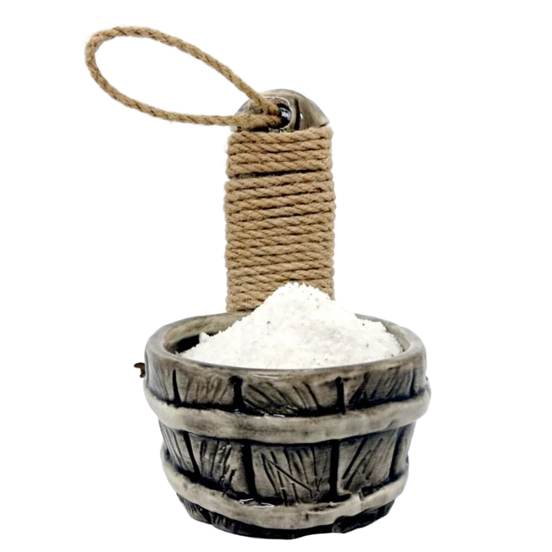 Keramisk saltbehållare för bastu - fat 200 ml
