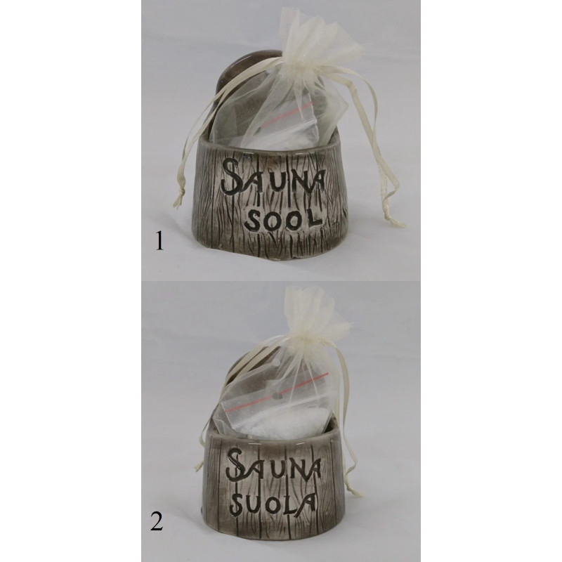 Keramisk saltbehållare för bastu - mörk 120