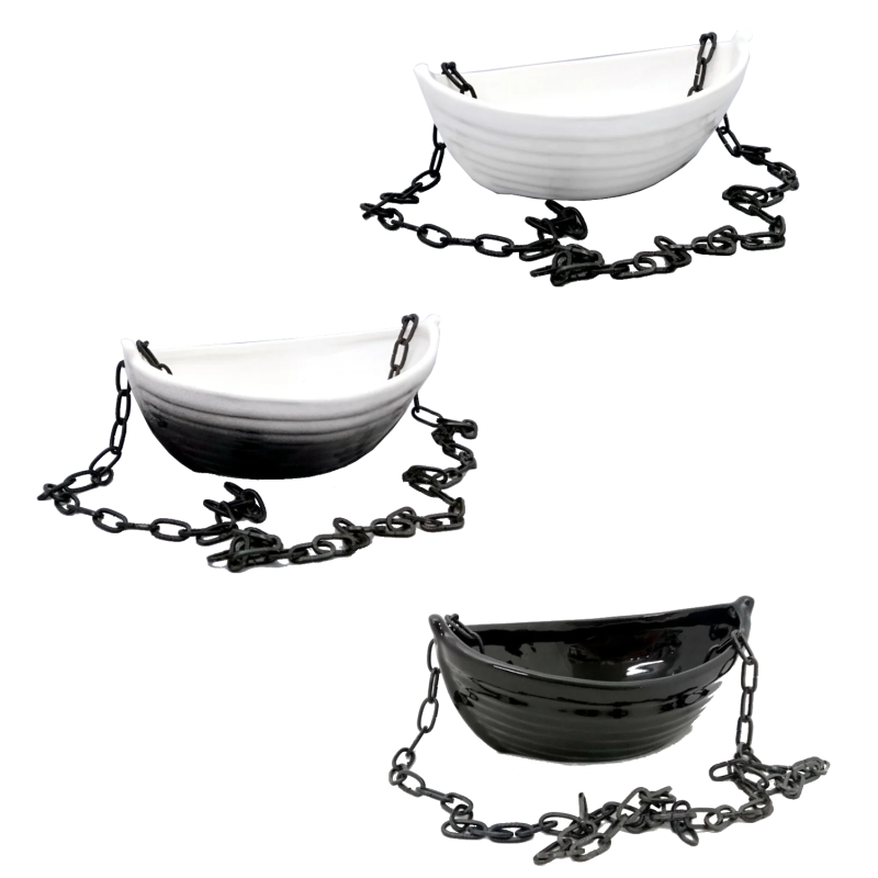 Keramisk behållare för dofter - båt med kedja