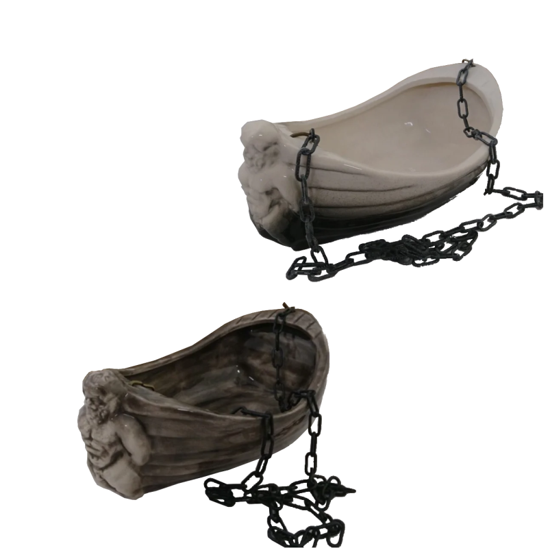 Keramisk behållare för dofter - båt med Poseidon