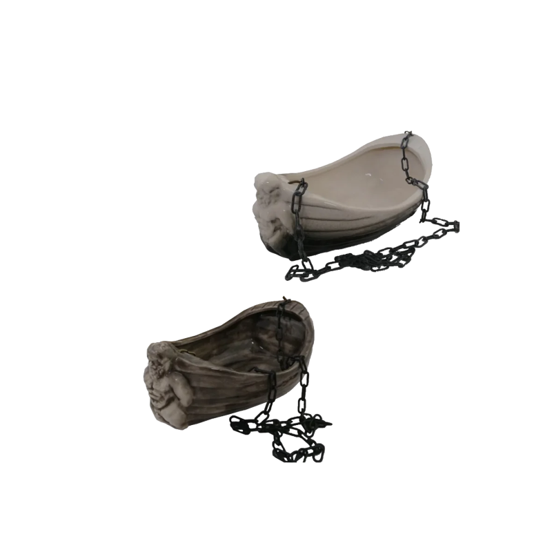 Keramisk doftbehållare - båt med Poseidon