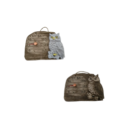 Keramisk bastutermometer - uggla på en gren 