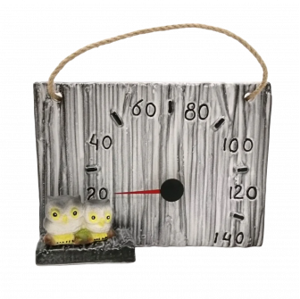 Keramisk bastutermometer - ugglor