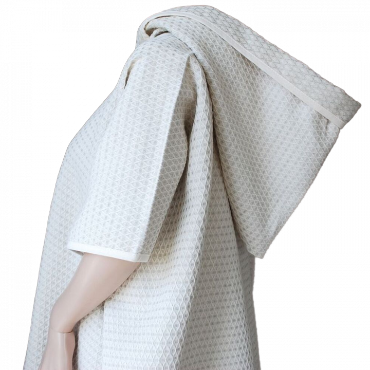 Linneponchohandduk med huva