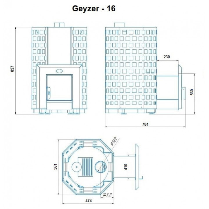 Vedeldad bastuugn - NOVA GEYZER 16