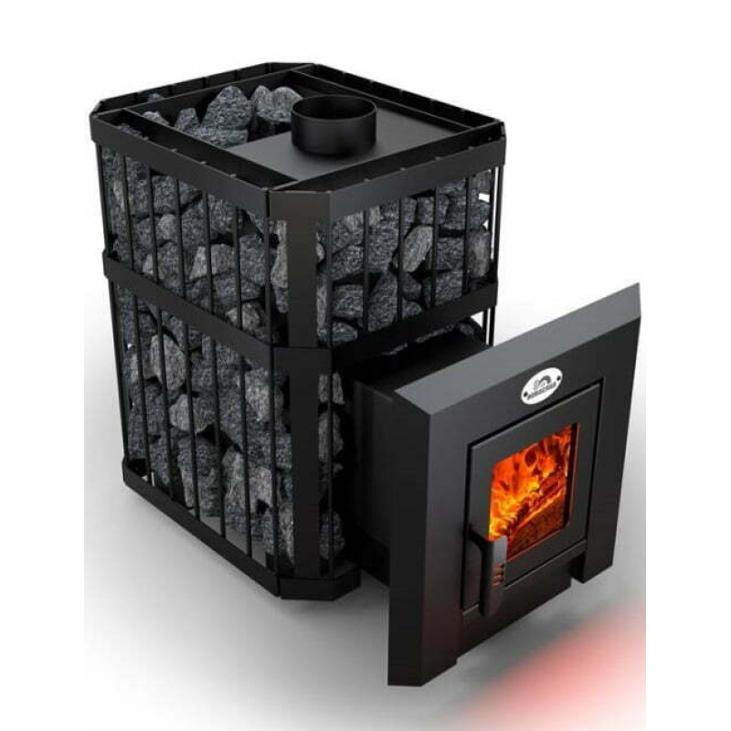 Vedeldad bastuaggregat - NOVA KLASSIK 26 med nätverk, glasdörrar
