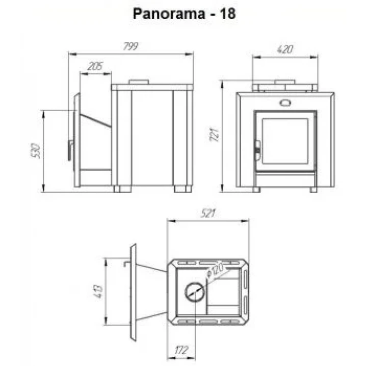 Vedeldad bastuaggregat - NOVA PANORAMA 18