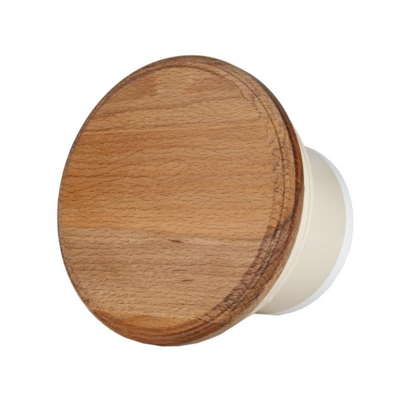 MM-S bastufläkt med bakventil och rund träfinish d/100mm