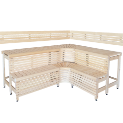 Modulära bastubänkar med designen ”Sun Corner” 1823 × 2146 mm 