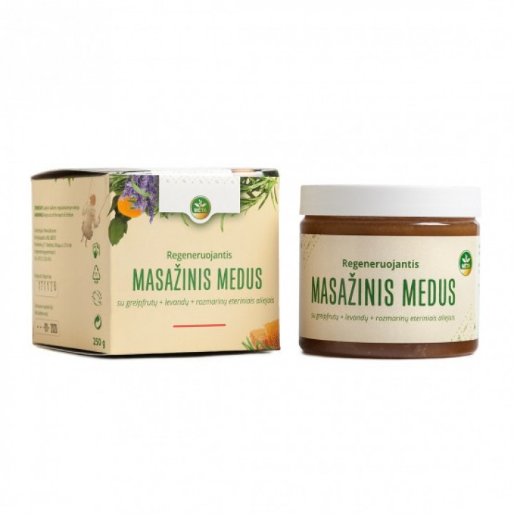 Massagehonung med eteriska oljor av grapefrukt, lavendel och rosmarin, 250 g