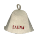Bastuhatt - SAUNA, med röd text