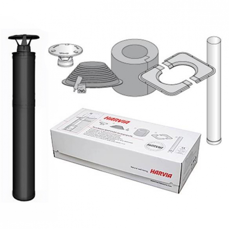 Isolerad skorsten i stål - HARVIA, svart