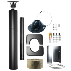 Isolerad skorsten i stål - HARVIA, svart 