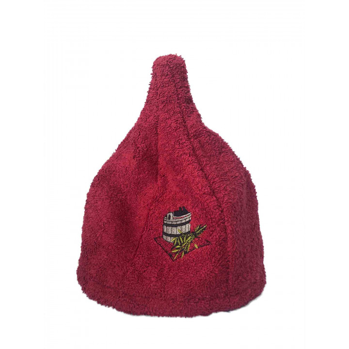 Bastuhatt i bomull - BURGUNDY