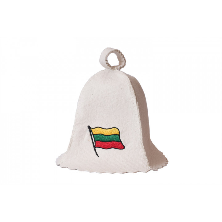 Bastuhatt - Litauisk flagga, vit