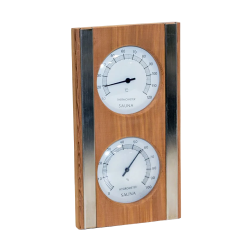 SAUFLEX termo-hygrometer, cederträ, vit färg 