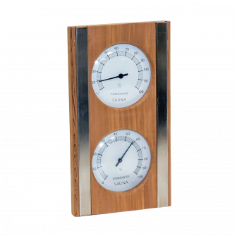SAUFLEX termo-hygrometer, cederträ, vit färg