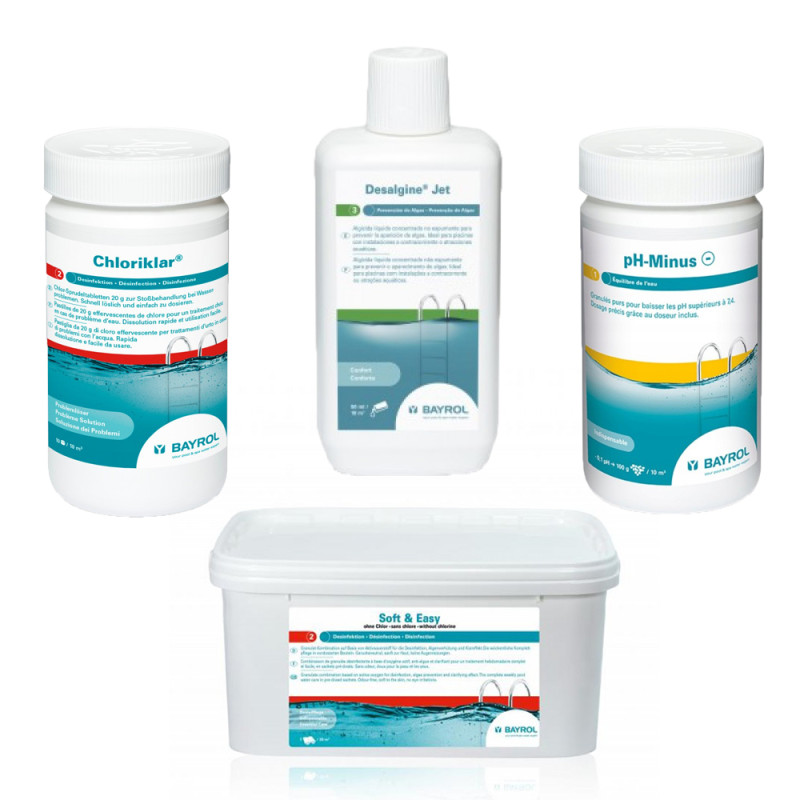 Underhållskit utan klor, för pooler med kassettfilter