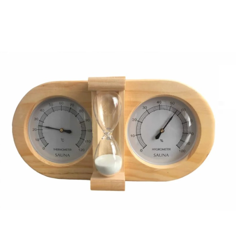 Timglas, termometer, hygrometer 3 i 1