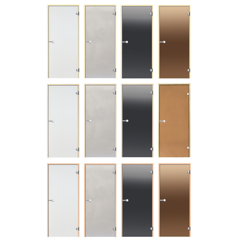 Bastudörrar i glas HARVIA 8x19