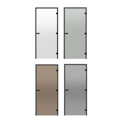 Bastudörrar i glas HARVIA 8x19 (svart fururam) 