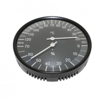Termometer-hygrometer, svart