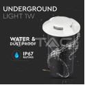 1W LED Steplight Vit 4-vägs 3000K - 3