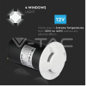 1W LED Steplight Vit 4-vägs 3000K - 4
