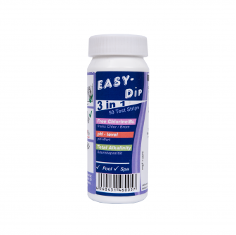 Vattentestremsor Easy-Dip 3 i 1, pH/Cl/BR/Alkalinitetstestning, 50 st