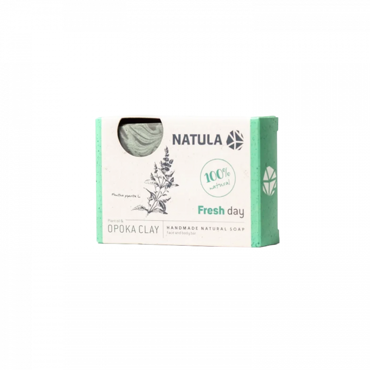 NATULA ansikts- och kroppstvål med opoka rock och mint 100g