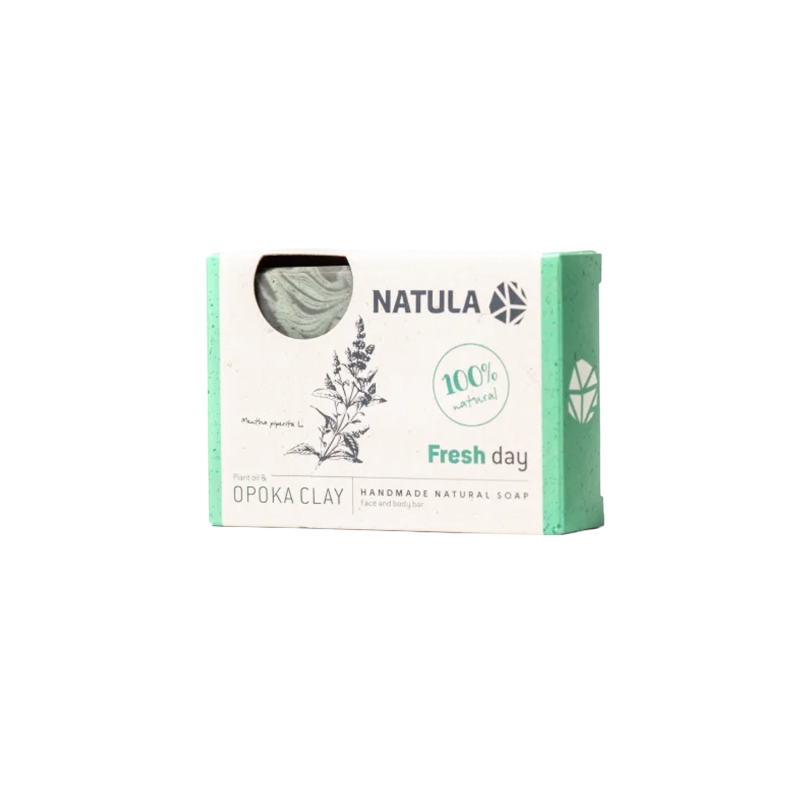 NATULA ansikts- och kroppstvål med opoka rock och mint 100g