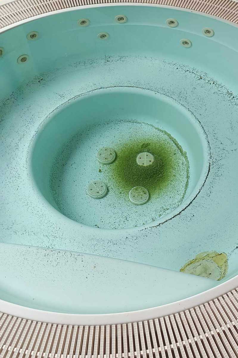 Poolsmuts orsakad av försummelse, vilket är svårt att rengöra men möjligt